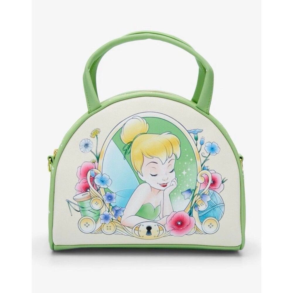 Loungefly Disney Tinker Bell Cameo Green Crossbody Bag NWT